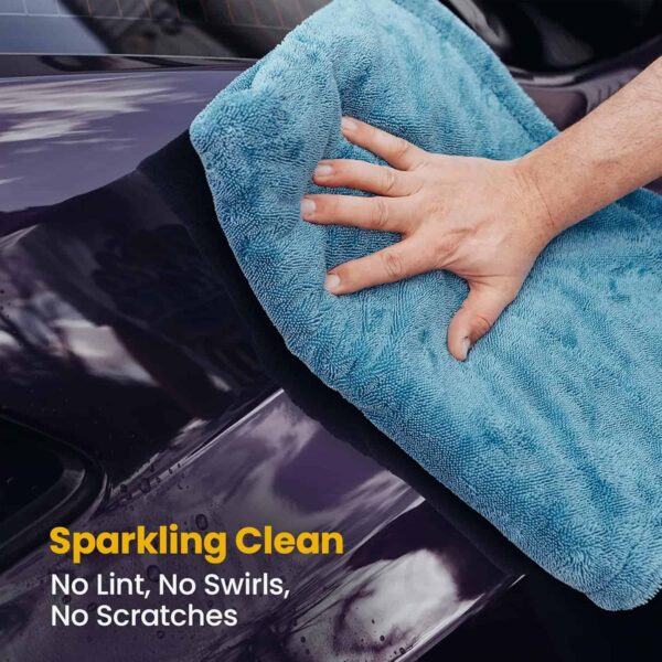 Blue 1200 GSM Twisted Loop Microfiber Drying Towel