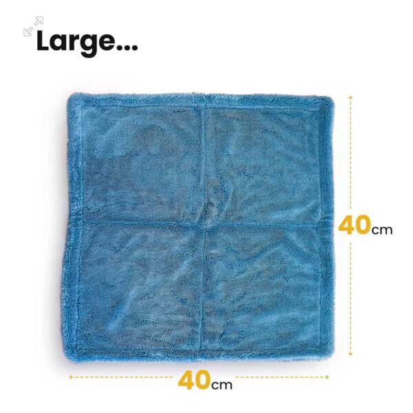 Blue 1200 GSM Twisted Loop Microfiber Drying Towel