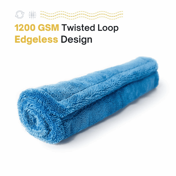 Blue 1200 GSM Twisted Loop Microfiber Drying Towel